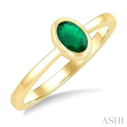 Oval Shape Gemstone Solitaire Ring
