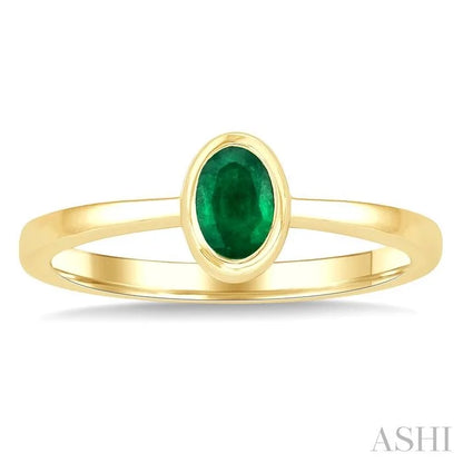 Oval Shape Gemstone Solitaire Ring