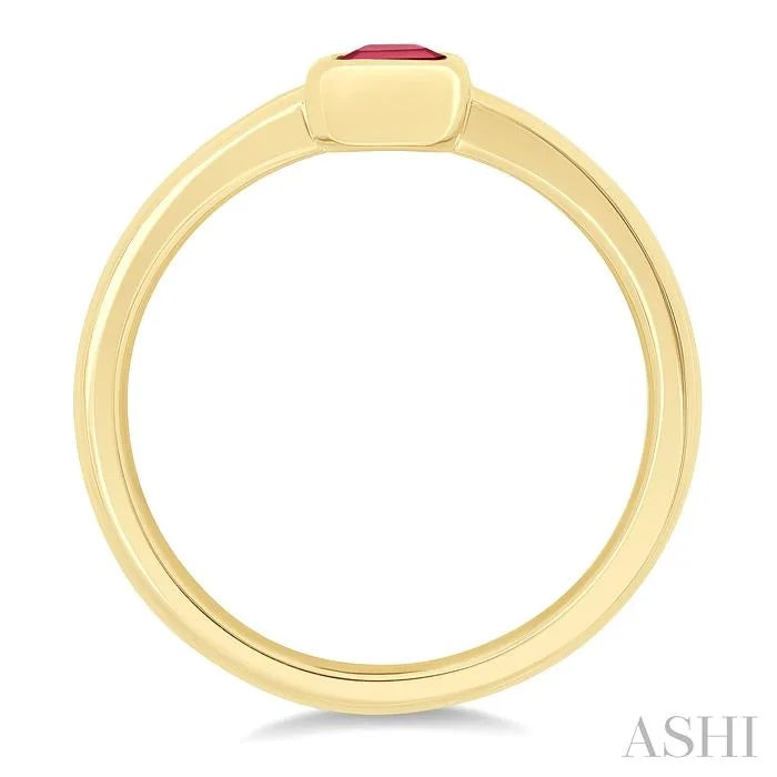 Emerald Shape Gemstone Solitaire Ring