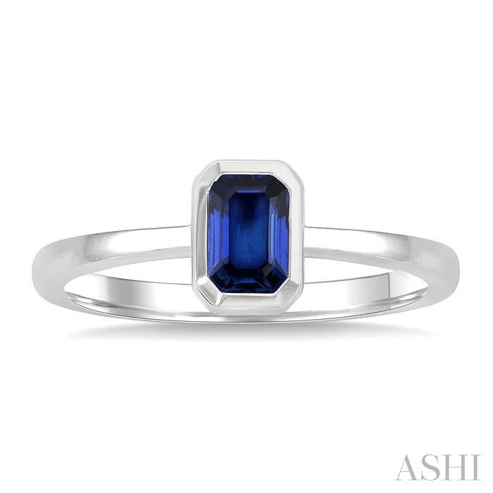 Emerald Shape Gemstone Solitaire Ring