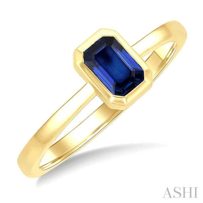 Emerald Shape Gemstone Solitaire Ring