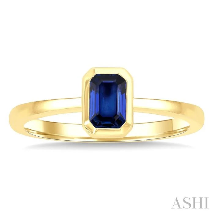 Emerald Shape Gemstone Solitaire Ring