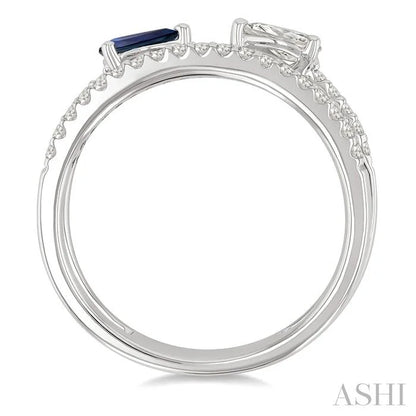 Pear Shape East-West Gemstone & Diamond Fashion Ring