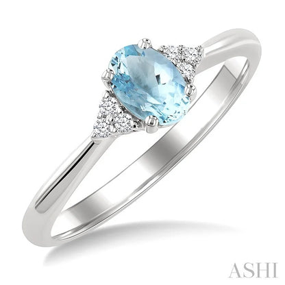 Oval Shape Gemstone & Diamond Ring