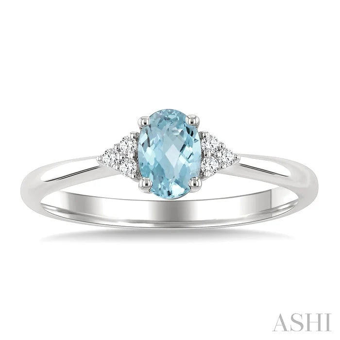Oval Shape Gemstone & Diamond Ring