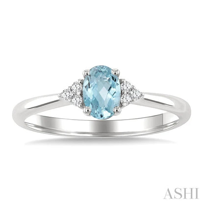 Oval Shape Gemstone & Diamond Ring