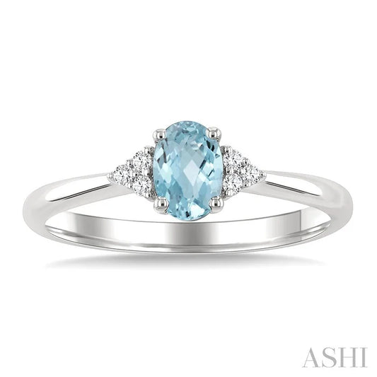Oval Shape Gemstone & Diamond Ring