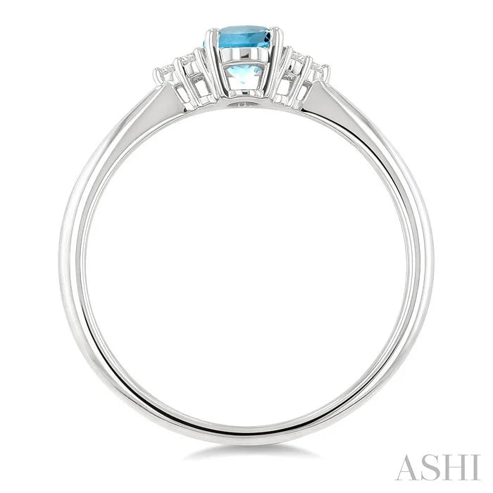 Oval Shape Gemstone & Diamond Ring