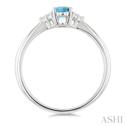 Oval Shape Gemstone & Diamond Ring