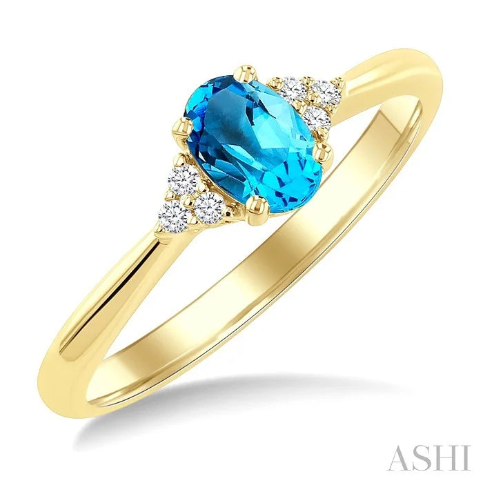 Oval Shape Gemstone & Diamond Ring