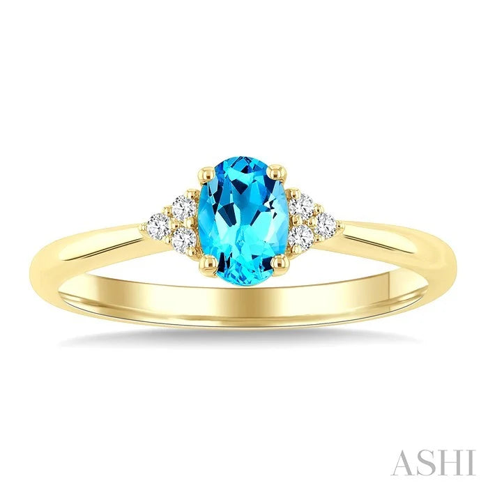 Oval Shape Gemstone & Diamond Ring
