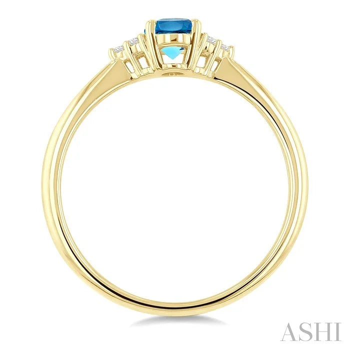 Oval Shape Gemstone & Diamond Ring