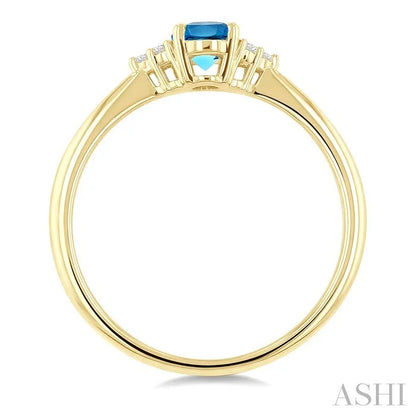 Oval Shape Gemstone & Diamond Ring