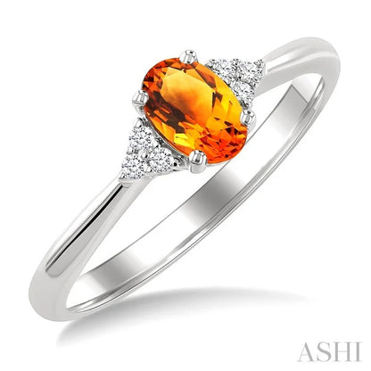 Oval Shape Gemstone & Diamond Ring