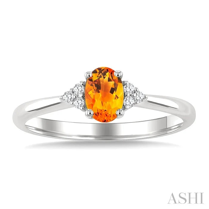 Oval Shape Gemstone & Diamond Ring