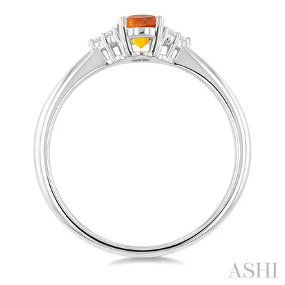Oval Shape Gemstone & Diamond Ring