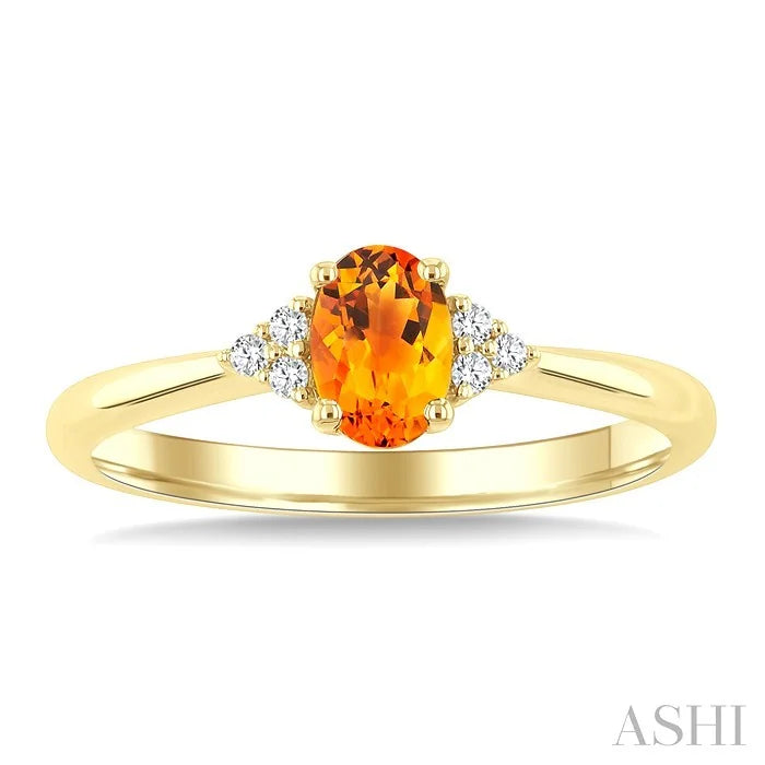 Oval Shape Gemstone & Diamond Ring