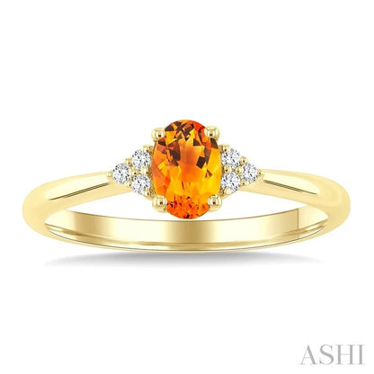 Oval Shape Gemstone & Diamond Ring