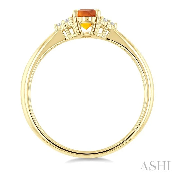 Oval Shape Gemstone & Diamond Ring