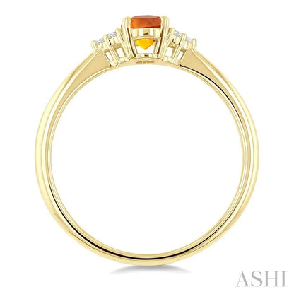Oval Shape Gemstone & Diamond Ring