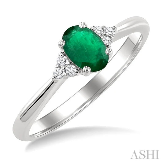 Oval Shape Gemstone & Diamond Ring