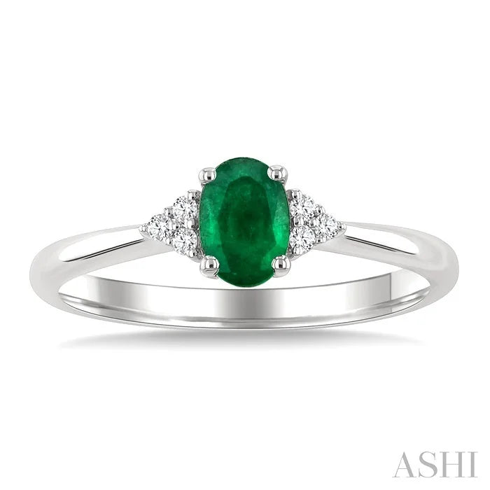 Oval Shape Gemstone & Diamond Ring