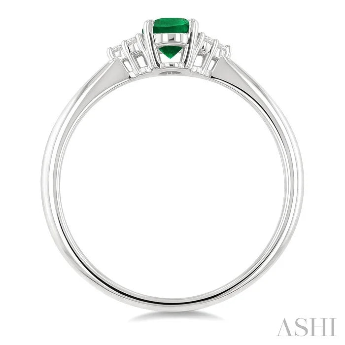 Oval Shape Gemstone & Diamond Ring