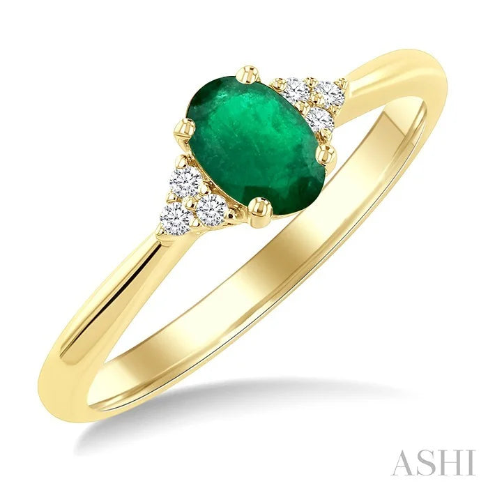 Oval Shape Gemstone & Diamond Ring