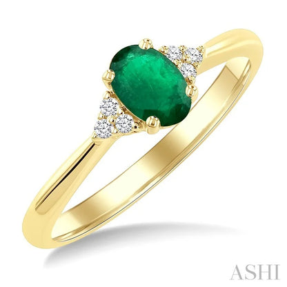 Oval Shape Gemstone & Diamond Ring