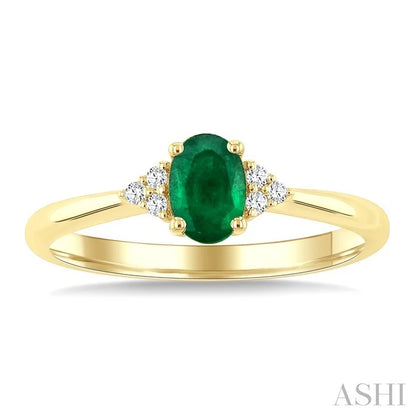 Oval Shape Gemstone & Diamond Ring