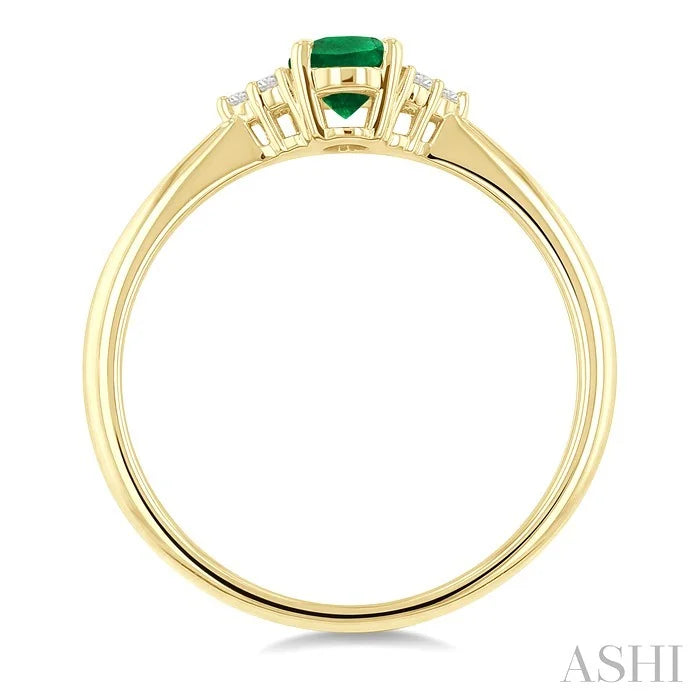 Oval Shape Gemstone & Diamond Ring
