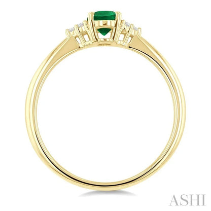 Oval Shape Gemstone & Diamond Ring