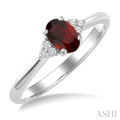 Oval Shape Gemstone & Diamond Ring