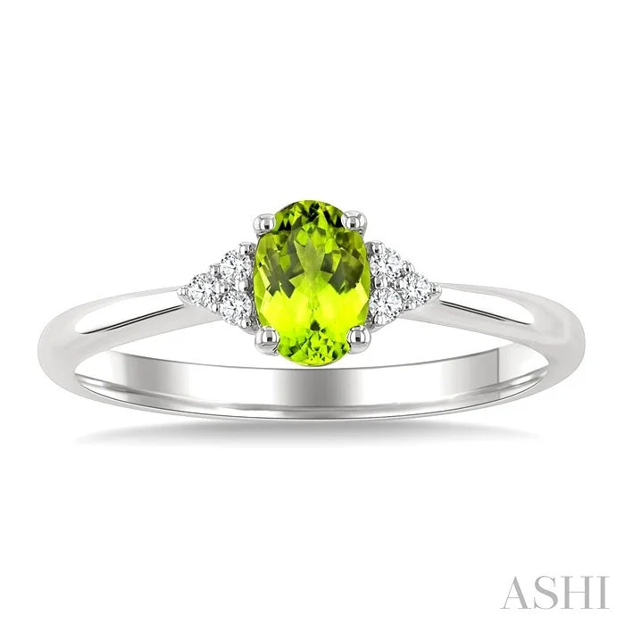Oval Shape Gemstone & Diamond Ring