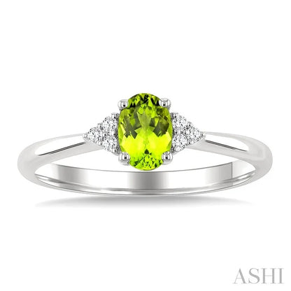 Oval Shape Gemstone & Diamond Ring