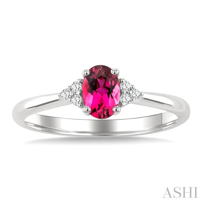 Oval Shape Gemstone & Diamond Ring