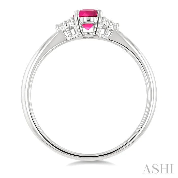 Oval Shape Gemstone & Diamond Ring