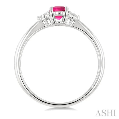 Oval Shape Gemstone & Diamond Ring