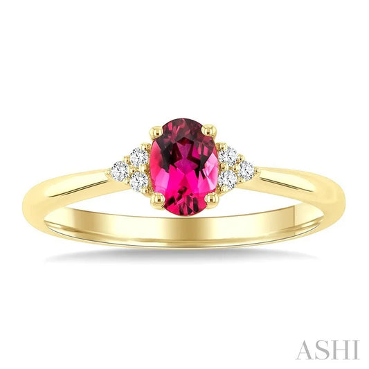 Oval Shape Gemstone & Diamond Ring