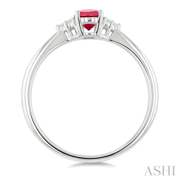 Oval Shape Gemstone & Diamond Ring