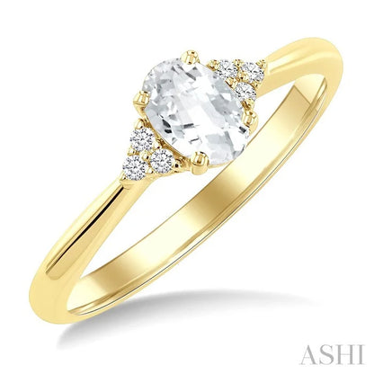 Oval Shape Gemstone & Diamond Ring