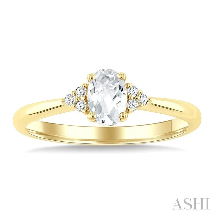 Oval Shape Gemstone & Diamond Ring