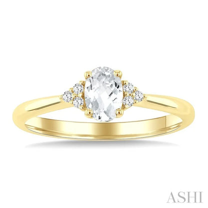 Oval Shape Gemstone & Diamond Ring