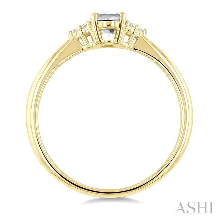 Oval Shape Gemstone & Diamond Ring