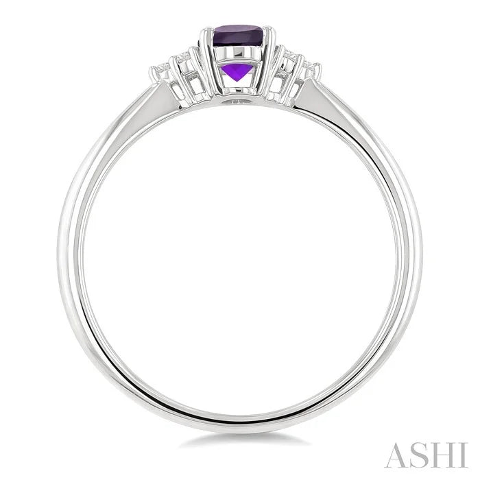 Oval Shape Gemstone & Diamond Ring