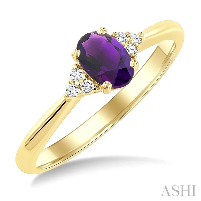 Oval Shape Gemstone & Diamond Ring