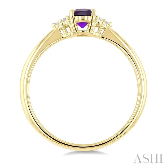 Oval Shape Gemstone & Diamond Ring