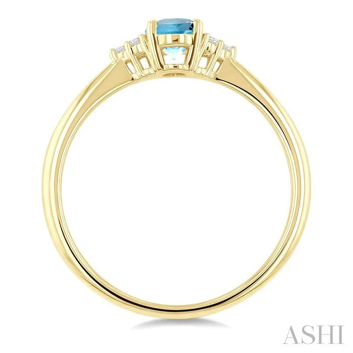 Oval Shape Gemstone & Diamond Ring