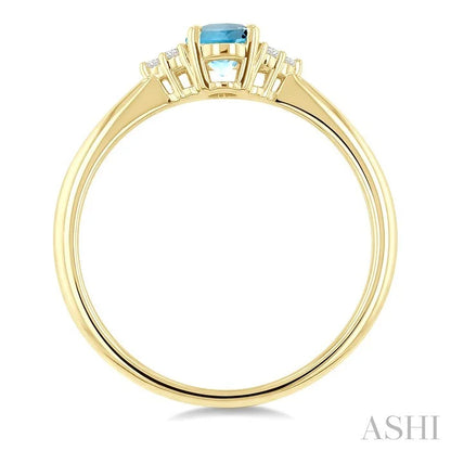 Oval Shape Gemstone & Diamond Ring