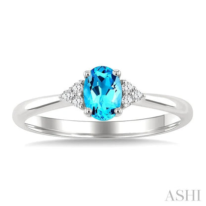 Oval Shape Gemstone & Diamond Ring